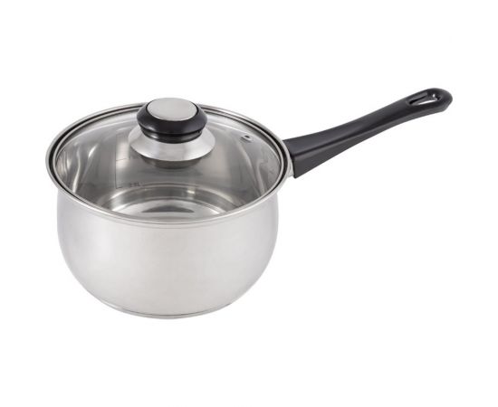 Ковш Mallony BAK с крышкой, объем 1,9 л, из нержавеющей стали и с бакелитовой ручкой 009356 