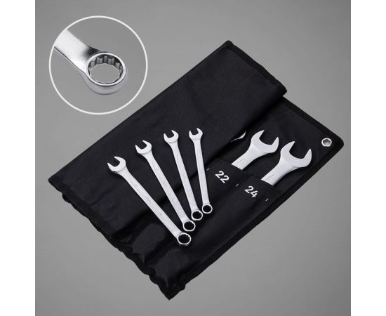 Набор комбинированных гаечных ключей DELI dl130014a матовая хромированная поверхность, тканевая упаковка, 14 шт. 104509 