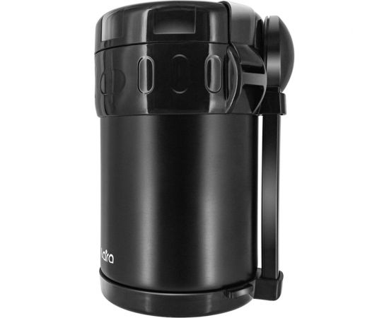 Термос Lara черный, 1900 мл, двойные стенки, вилка, ложка, 3 контейнера 320мл/420мл/630мл LR04-54 