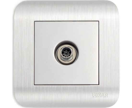 Розетка LUXAR Deco с/у TВ оконечная серебро с рифленой рамкой 4606400620358 