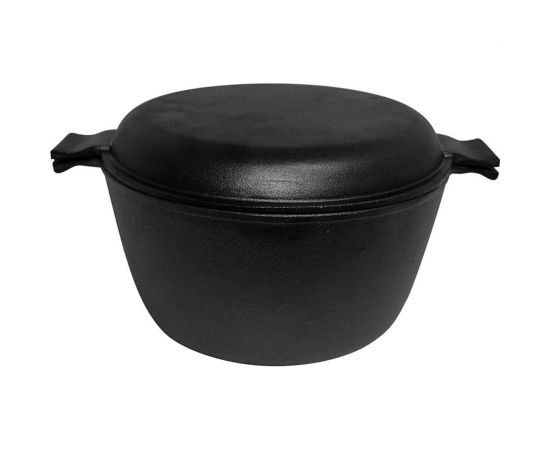 Чугунная кастрюля Mallony с крышкой-сковородкой CC-20/30, объем кастрюля 2,2 л/крышка-0,8 л 985008 