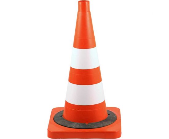 Дорожный конус Технология КС-2.4.0 520 мм, мягкий, 2 белые полосы, утяжелитель, кв. основание 00-00001325 