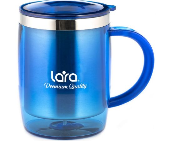 Термокружка с крышкой и колбой из нержавеющей стали Lara 400 мл, держит температуру до 2-х часов LR04-37 