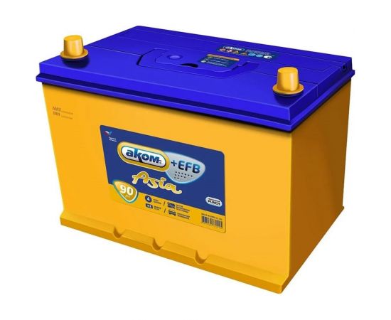 Аккумуляторная батарея Аком AsiA + EFB 90Е Ah, 850 A, обратная полярность 080090101 