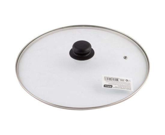 Стеклянная крышка с ручкой Mallony 32 см, металлический обод, паровыпуск 987025 