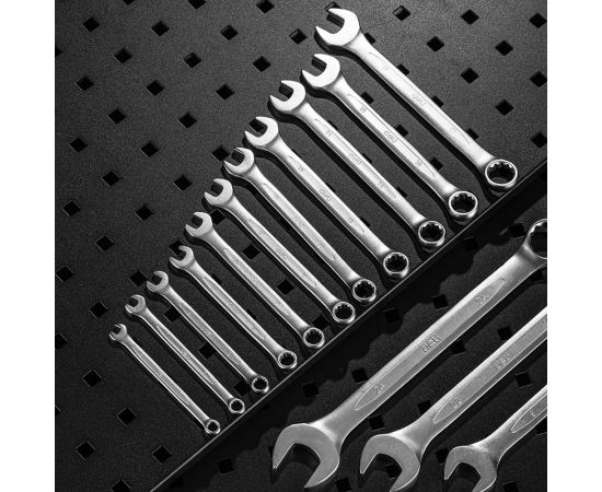 Набор комбинированных гаечных ключей DELI dl130014a матовая хромированная поверхность, тканевая упаковка, 14 шт. 104509 – изображение 12