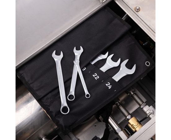 Набор комбинированных гаечных ключей DELI dl130014a матовая хромированная поверхность, тканевая упаковка, 14 шт. 104509 – изображение 13