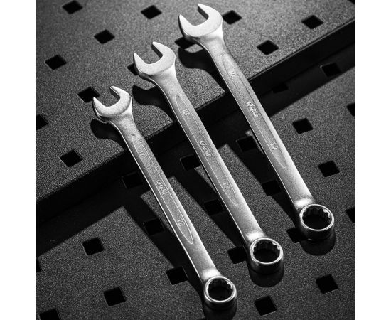 Набор комбинированных гаечных ключей DELI dl130014a матовая хромированная поверхность, тканевая упаковка, 14 шт. 104509 – изображение 14