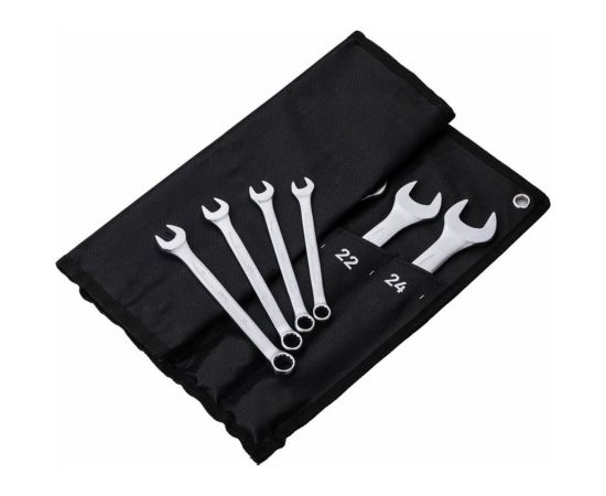 Набор комбинированных гаечных ключей DELI dl130014a матовая хромированная поверхность, тканевая упаковка, 14 шт. 104509 – изображение 17