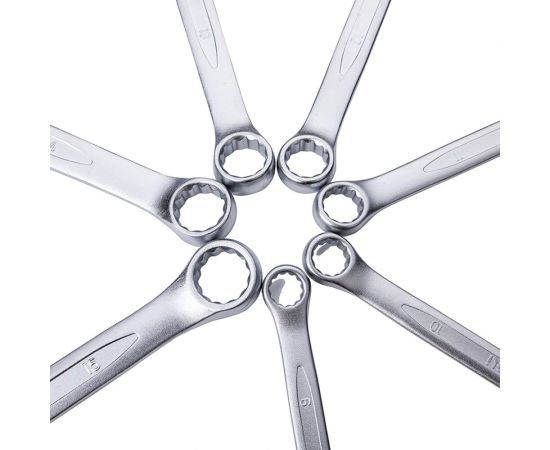 Набор комбинированных гаечных ключей DELI dl130014a матовая хромированная поверхность, тканевая упаковка, 14 шт. 104509 – изображение 19