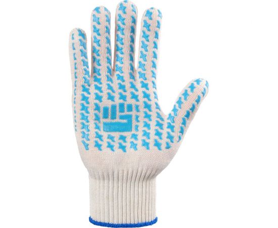 Плотные трикотажные перчатки Фабрика перчаток, с ПВХ, 10 класс, 6 нитей, белые, р.L 6-10-ПЛ-БЕЛ-(L) – изображение 2