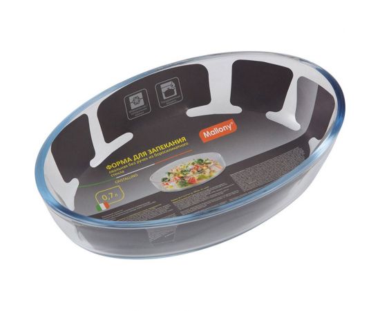 Форма для запекания из боросиликатного стекла Mallony CRISTALLINO 0.7 л, овальной формы 005562 – изображение 2