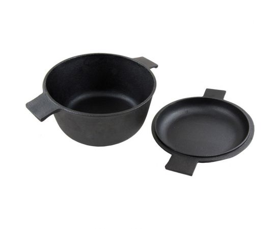 Чугунная кастрюля Mallony с крышкой-сковородкой CC-20/30, объем кастрюля 2,2 л/крышка-0,8 л 985008 – изображение 2