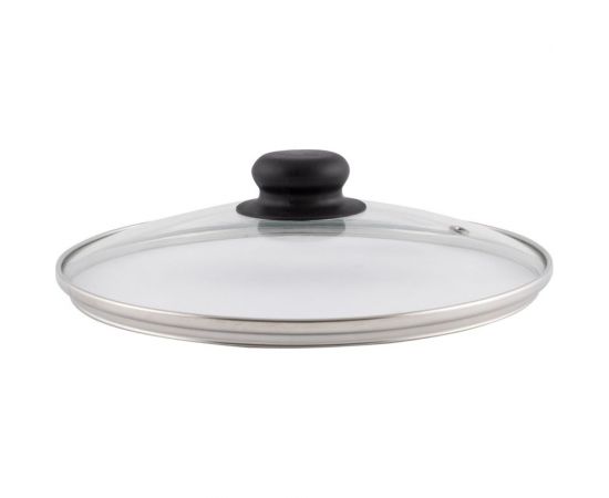 Стеклянная крышка с ручкой Mallony 22 см, металлический обод, паровыпуск 987016 – изображение 2