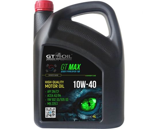 Масло GT OIL Max SAE 10W-40 API SN/CF, 4 л 8809059410004 – изображение 2