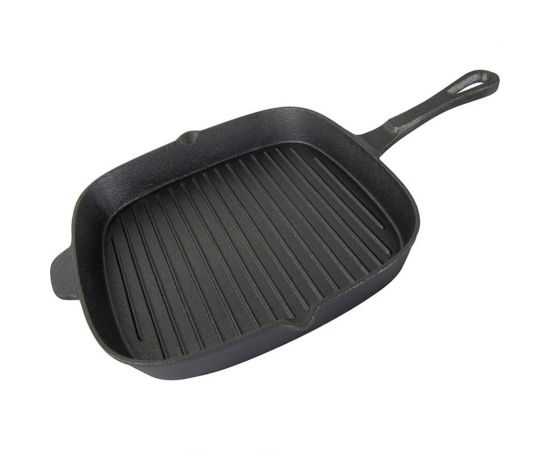 Квадратная чугунная сковорода-гриль Mallony GPR-26C, 26x26 см чугунная ручка 985043 – изображение 3