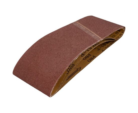 Лента бесконечная (3 шт; 100x610 мм; P80) для ленточных шлифовальных машин Biber 70373 тов-173662 – изображение 4