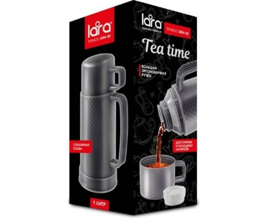 Термос Lara 1000 мл, стеклянная колба, долгое сохранение, кружка LR04-82 – изображение 4