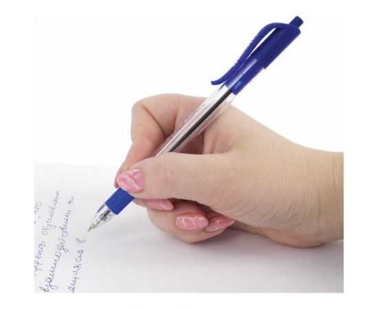 Ручка 12 шт в упаковке BRAUBERG шариковая масляная автомат. с грипом Extra Glide R-Grip СИНЯЯ 07мм 035мм 142930 – изображение 7