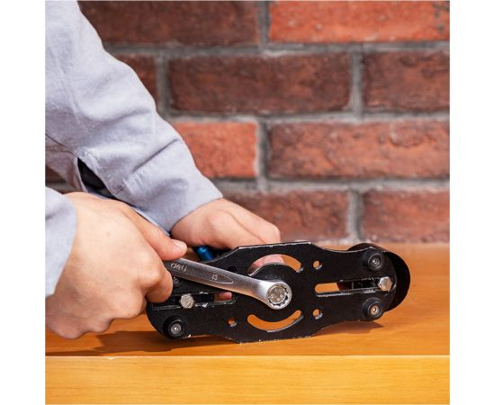 Набор комбинированных гаечных ключей DELI dl130014a матовая хромированная поверхность, тканевая упаковка, 14 шт. 104509 – изображение 8