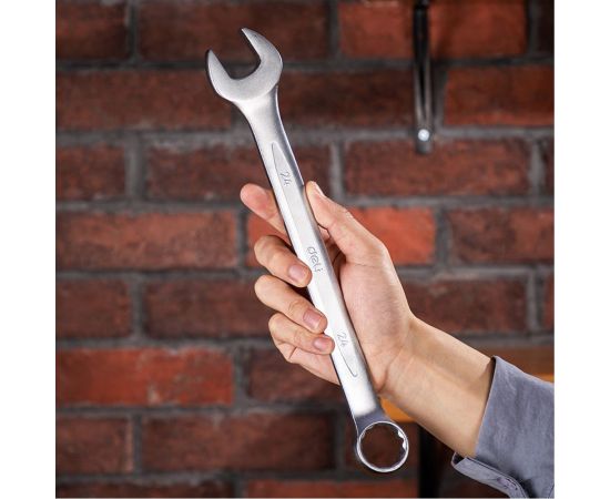 Набор комбинированных гаечных ключей DELI dl130014a матовая хромированная поверхность, тканевая упаковка, 14 шт. 104509 – изображение 10