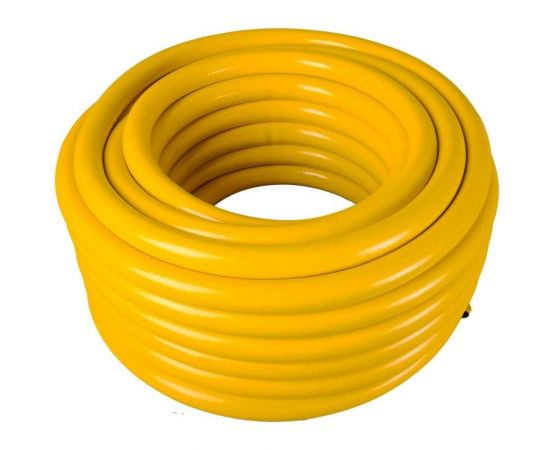 Усиленный поливочный шланг Вихрь ПВХ, пищевой, трехслойный, армированный, 1"", 25 м, жёлтый 73/7/2/34 