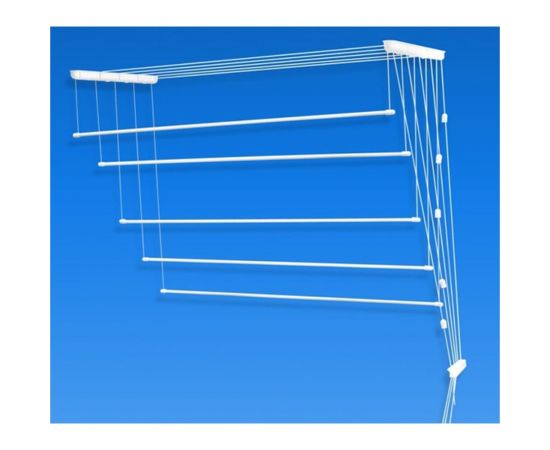 Потолочная сушилка для белья Лиана 2.4 м белая 5 веревок 00000857 
