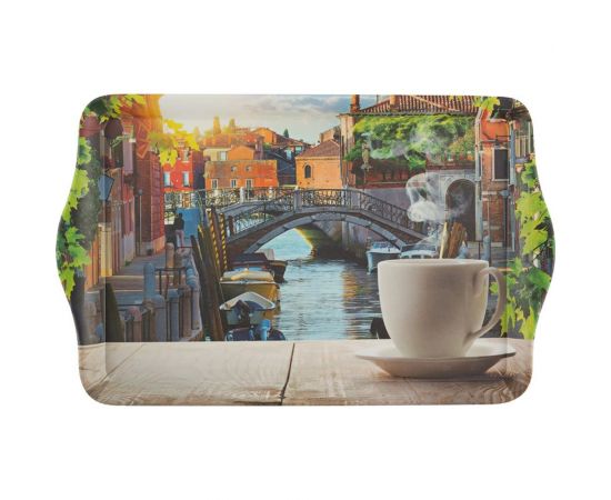 Сервировочный поднос Mallony FANTASIA размер 43,5x27x2,8 см, из термостойкого пластика с дизайном 008260 