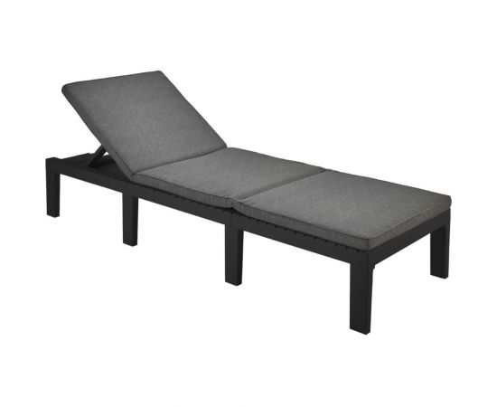 Складной шезлонг IPAE-PROGARDEN HAITI с подушками, антрацит 11981 