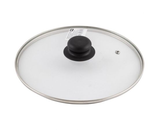 Стеклянная крышка с ручкой Mallony 24 см, металлический обод, паровыпуск 987017 