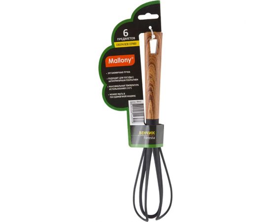 Венчик Mallony FORESTA из нейлона с пластиковой ручкой/дизайн под дерево 30x7 см 006463 