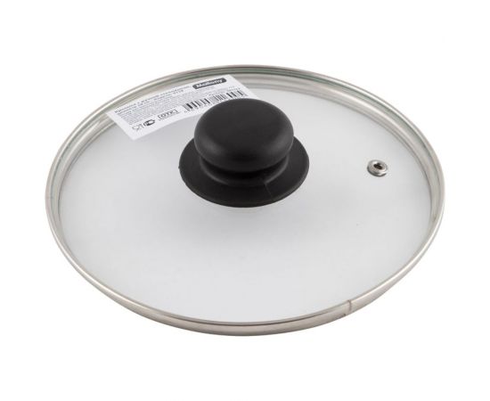 Стеклянная крышка с ручкой Mallony 18 см, металлический обод, паровыпуск 987022 