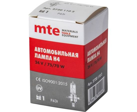 Лампа MTE h4 24v 75/70w p43t 27201102 – изображение 2