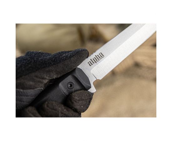 Туристический нож Kizlyar Supreme Alpha сталь 420HC, StoneWash, рукоять из черного кратона 4650065059831 – изображение 2