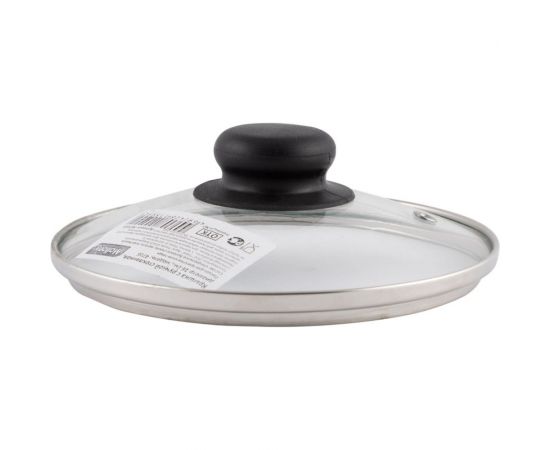 Стеклянная крышка с ручкой Mallony 16 см, металлический обод, паровыпуск 987021 – изображение 2