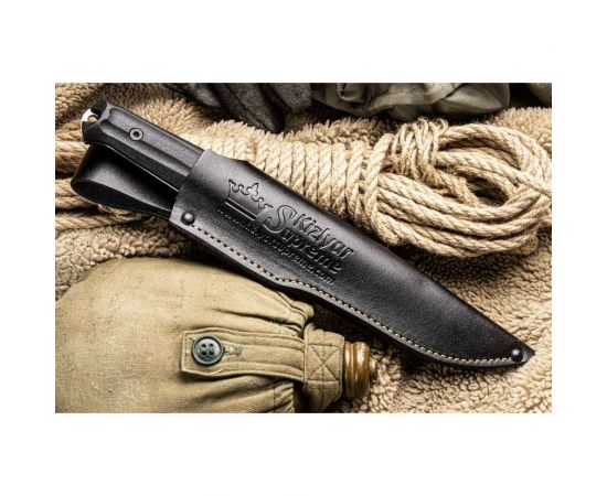 Туристический нож Kizlyar Supreme Alpha сталь 420HC, StoneWash, рукоять из черного кратона 4650065059831 – изображение 3