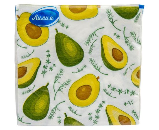 Салфетки бумажные 33x33 Авокадо 2слоя 20листов Лилия 8011 – изображение 3