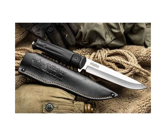 Туристический нож Kizlyar Supreme Alpha сталь 420HC, StoneWash, рукоять из черного кратона 4650065059831 – изображение 4