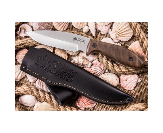 Туристический нож Kizlyar Supreme Fortuna сталь AUS-8 StoneWash рукоять из Кавказского ореха 4650065056953 – изображение 4