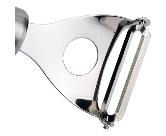 Овощечистка из нержавеющей стали с горизонтальным лезвием Mallony NIMBUS, 17,5*5,5 см, овал ручка/подвес 007420 – изображение 4