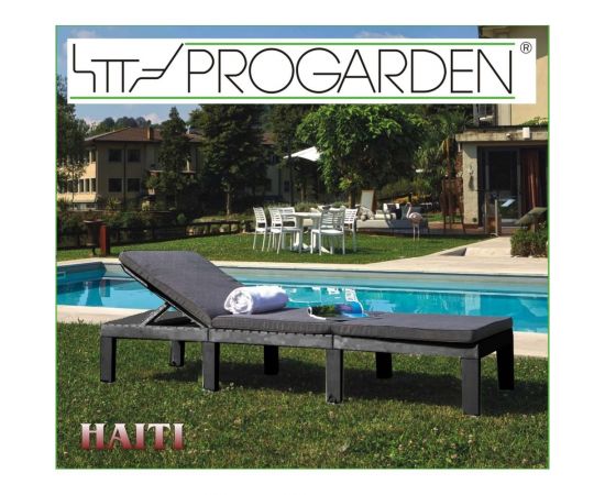 Складной шезлонг IPAE-PROGARDEN HAITI с подушками, антрацит 11981 – изображение 4