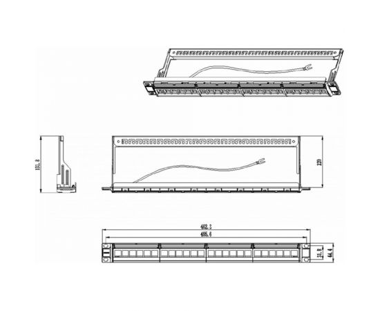 Модульная патч-панель Hyperline PPBL6-19-24-RM 19"", 24 порта, 4 съемные панели по 6 модулей, 434012 – изображение 7