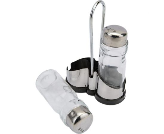 Набор Mallony SPEZIA из 3 предметов: солонка 40 мл и перечница 40 мл на подставке нержавеющая сталь, стекло 009367 – изображение 7