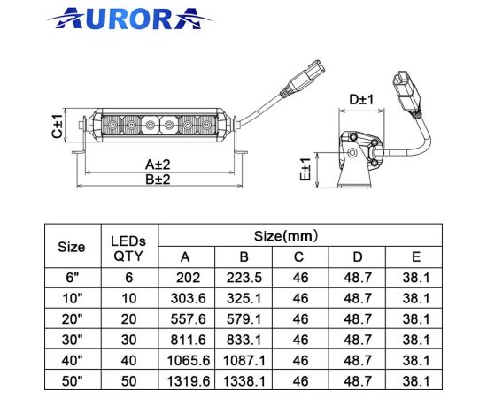 Светодиодная фара Aurora alo-s5d1-40-h-p7e7j 200w 18894 – изображение 8
