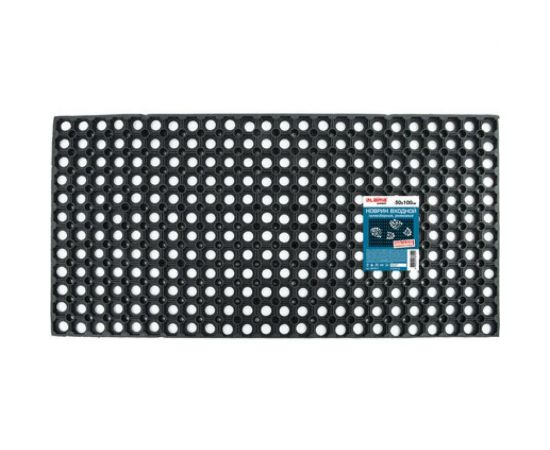 Грязесборный входной резиновый ячеистый коврик LAIMA EXPERT толщина 16 мм, 50x100 см 607811 