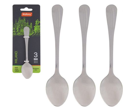 Набор чайных ложек Mallony MILANO, 3 шт 007292 