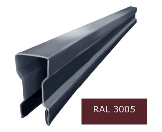 Заборная планка ТАВРОС 0.4х15х2000 мм, полиэстер, глянец, RAL 3005 винно-красный 2000562 