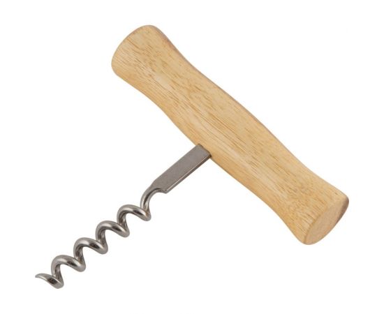 Штопор Mallony ELICA 9х9 см, из нержавеющей стали, с деревянной ручкой 985955 