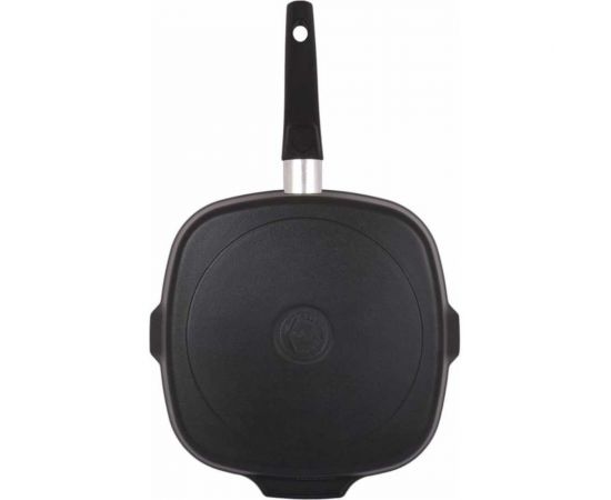 Квадратная сковорода-гриль Kukmara Granit ultra Blue 260x260 мм со съемной ручкой, стеклянной крышкой антипригарное покрытие сгкгг262а – изображение 2