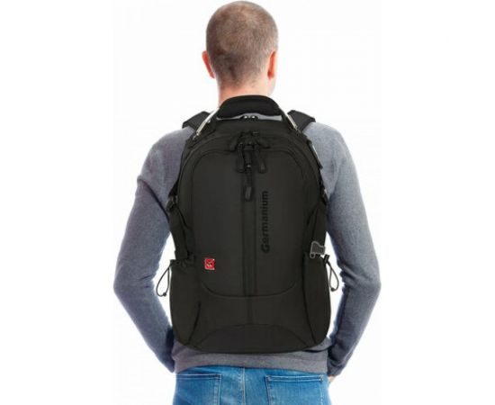 Универсальный рюкзак GERMANIUM S-01 с отделением для ноутбука, влагостойкий, черный, 226947 – изображение 23